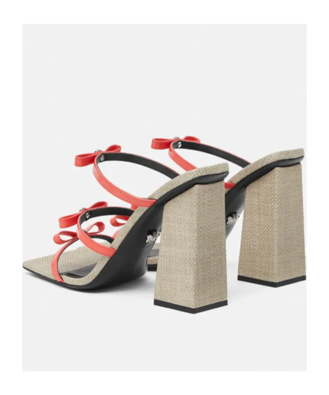 Versace Gianni Ribbon Square-Toe Sandals