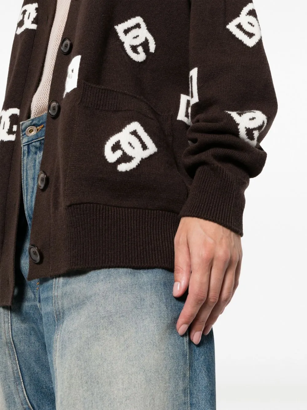 Dolce & Gabbana Dg Monogram V-Neck Cardigan