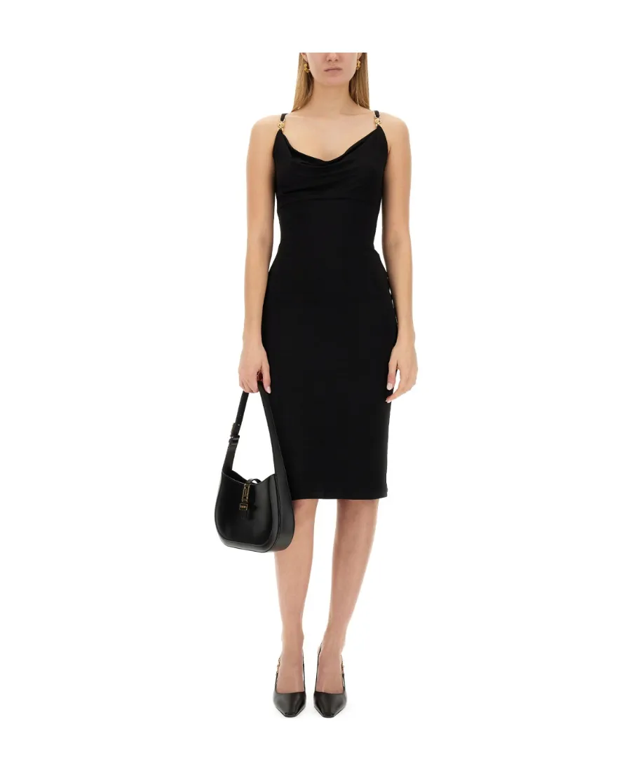 Versace Sleeveless Cowl-Neck Midi Dress