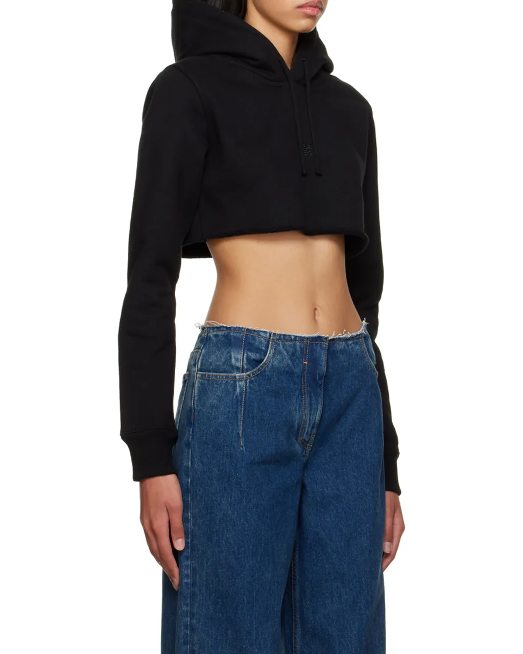 Cropped Hoodie In Cotton