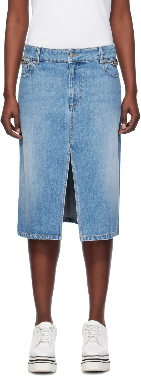 Stella Mccartney Front Slit Denim Skirt