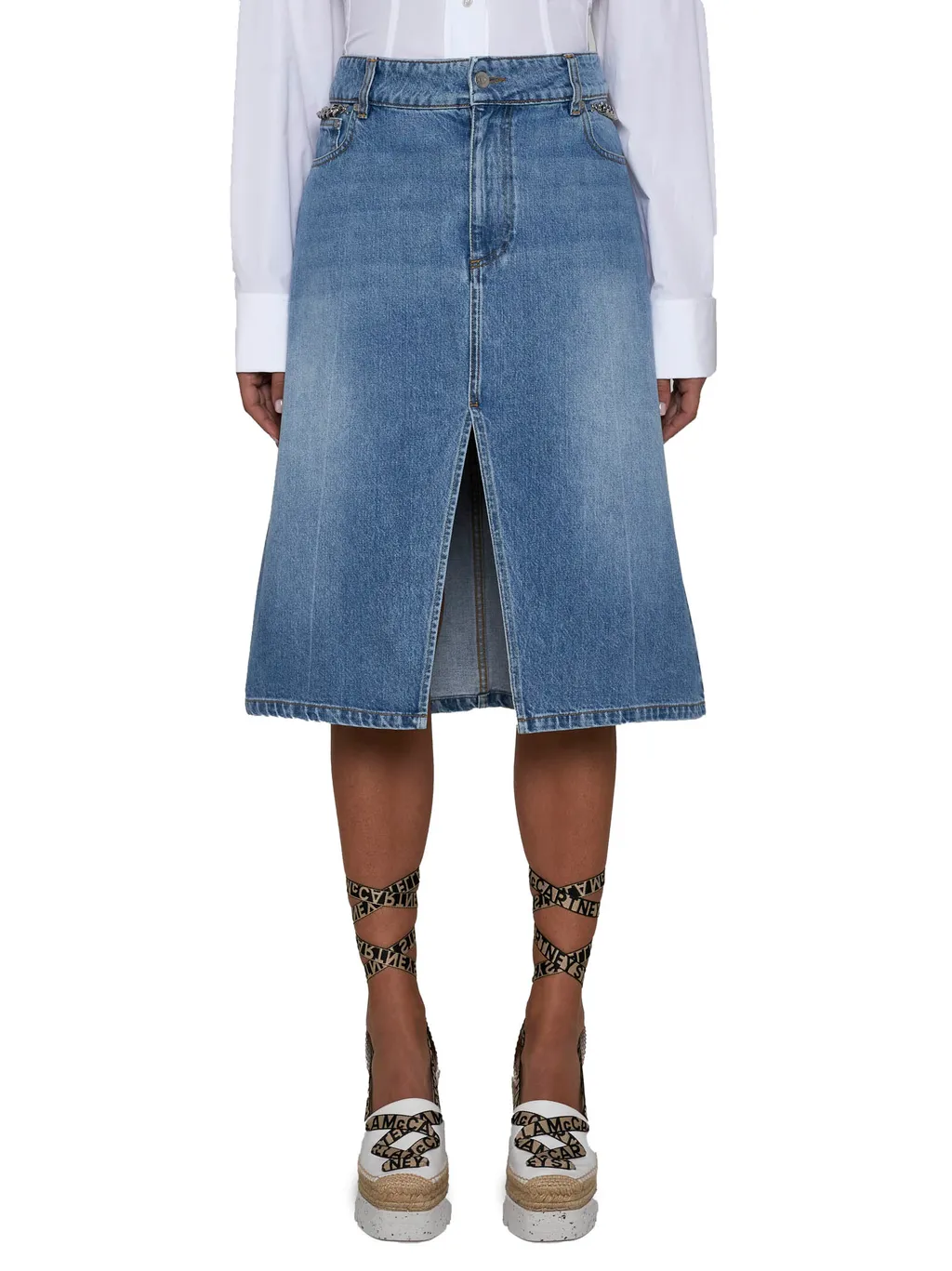 Stella Mccartney Front Slit Denim Skirt