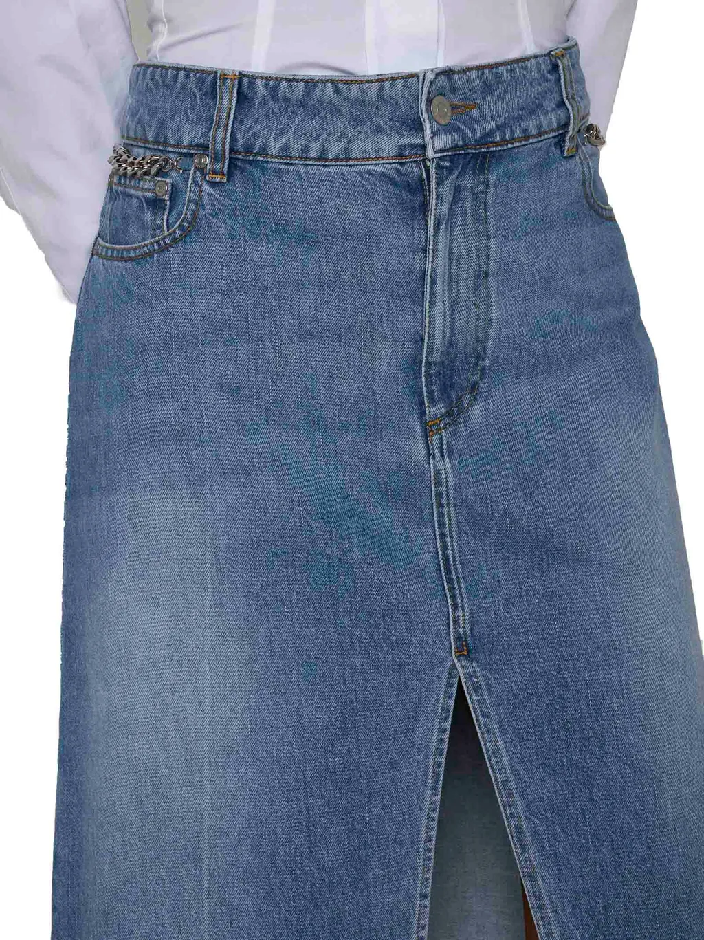 Stella Mccartney Front Slit Denim Skirt