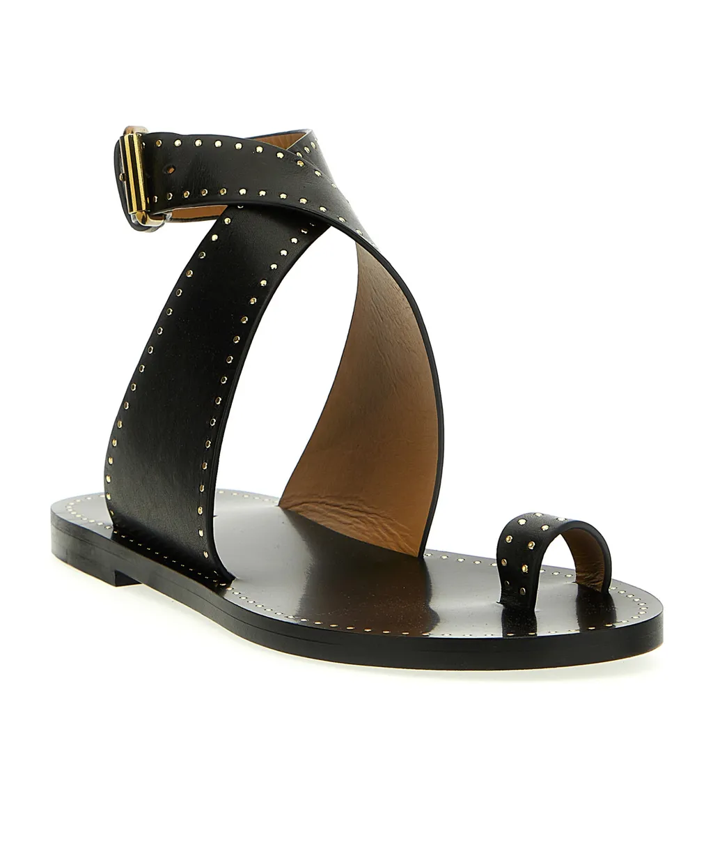 Isabel Marant Cross-Strap Studded Open-Toe Sandals