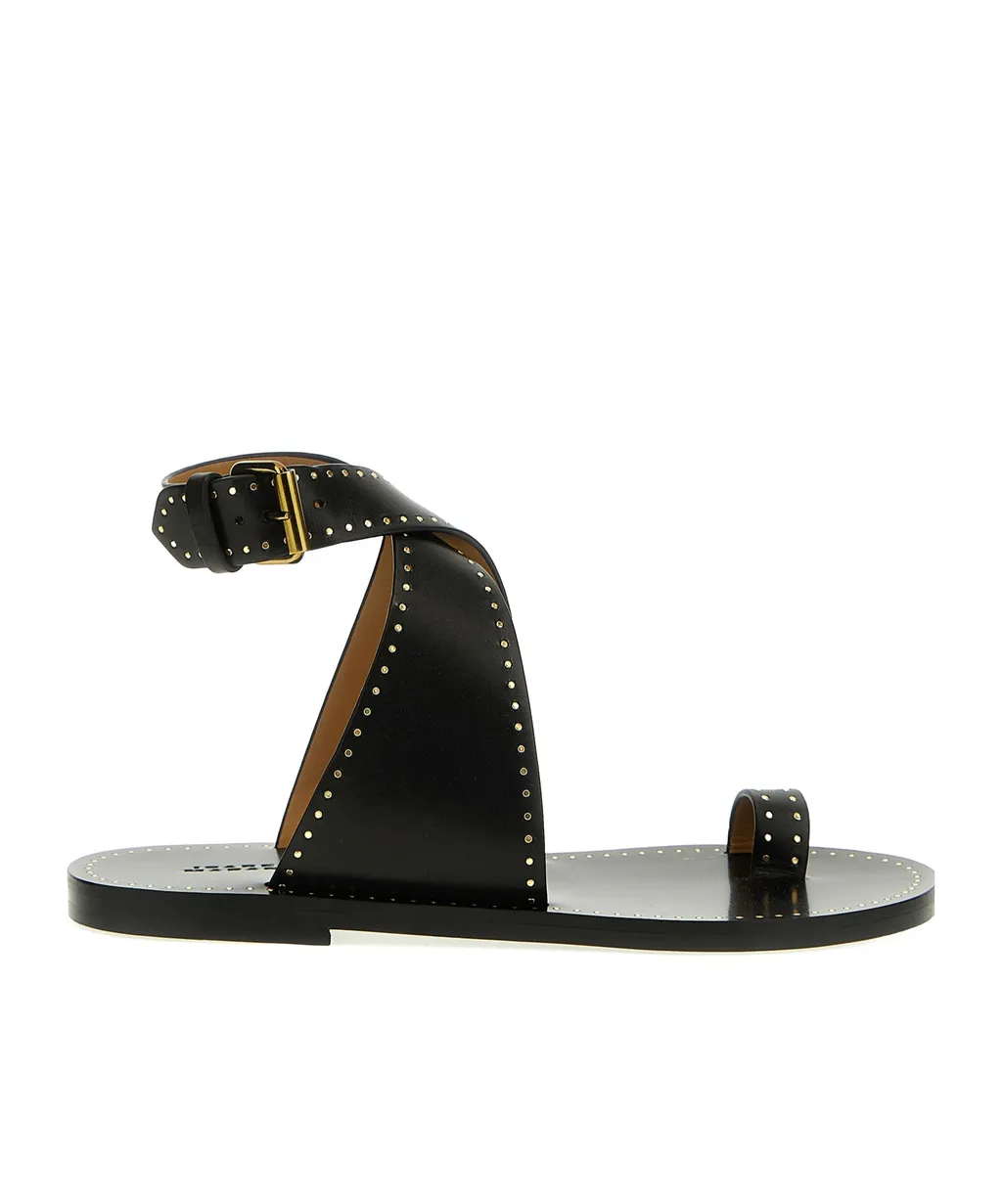 Isabel Marant Cross-Strap Studded Open-Toe Sandals