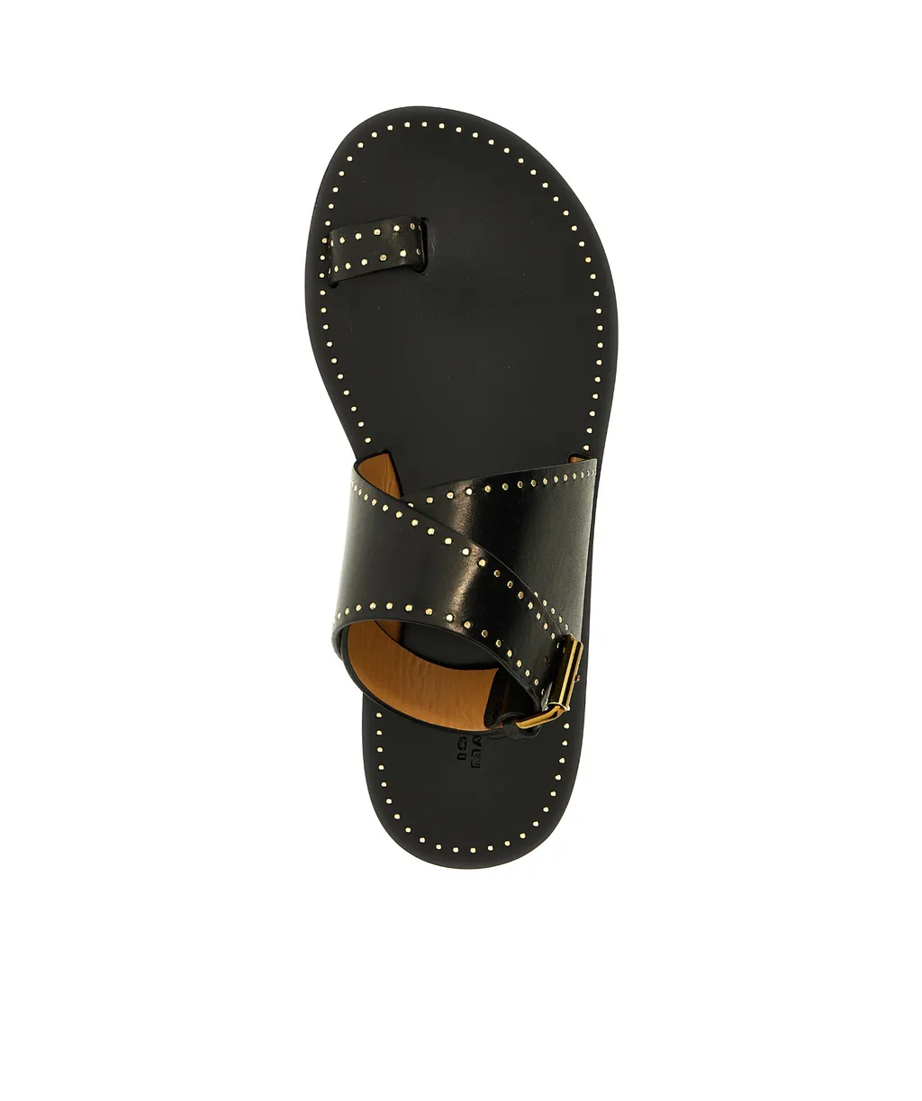 Isabel Marant Cross-Strap Studded Open-Toe Sandals