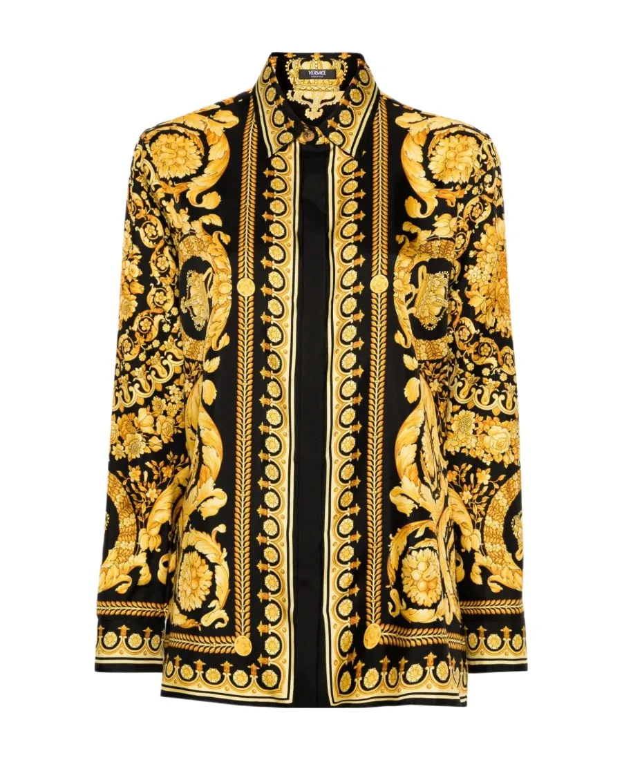 Versace Heritage Barocco-Printed Long-Sleeved Shirt