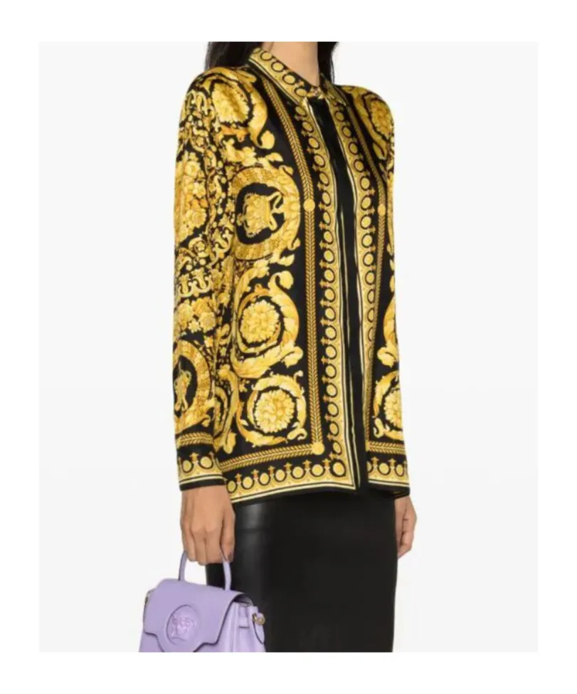 Versace Heritage Barocco-Printed Long-Sleeved Shirt