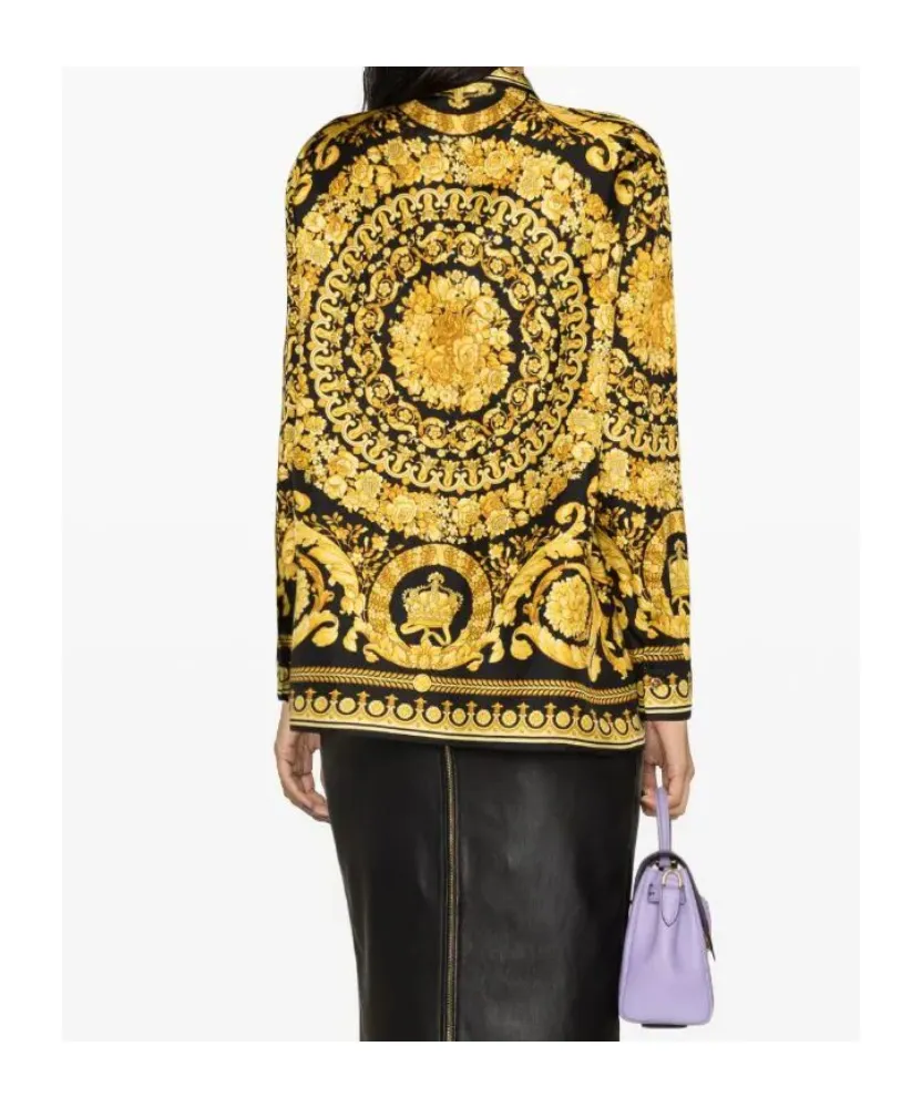 Versace Heritage Barocco-Printed Long-Sleeved Shirt