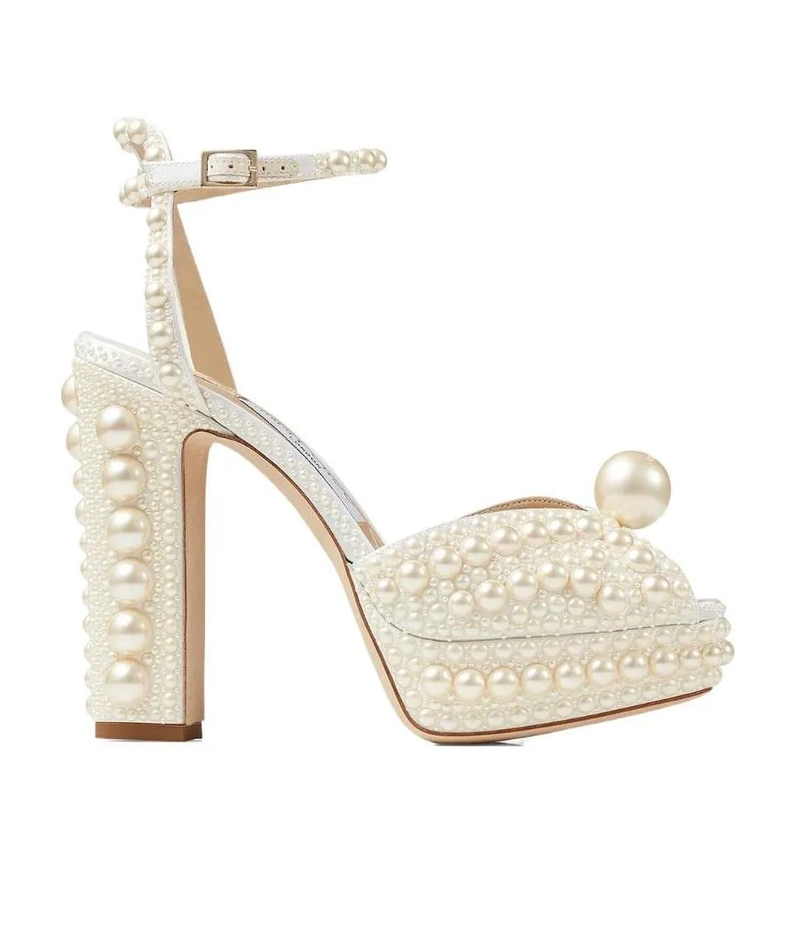 Pearl-Embellished Open-Toe Sandals