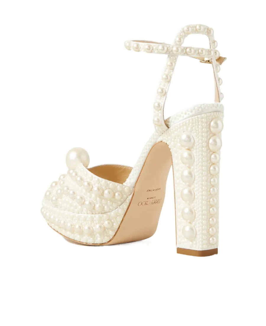 Pearl-Embellished Open-Toe Sandals