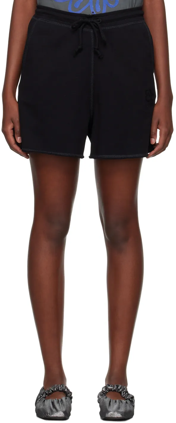 Ganni Logo-Embroidered Drawstring Shorts