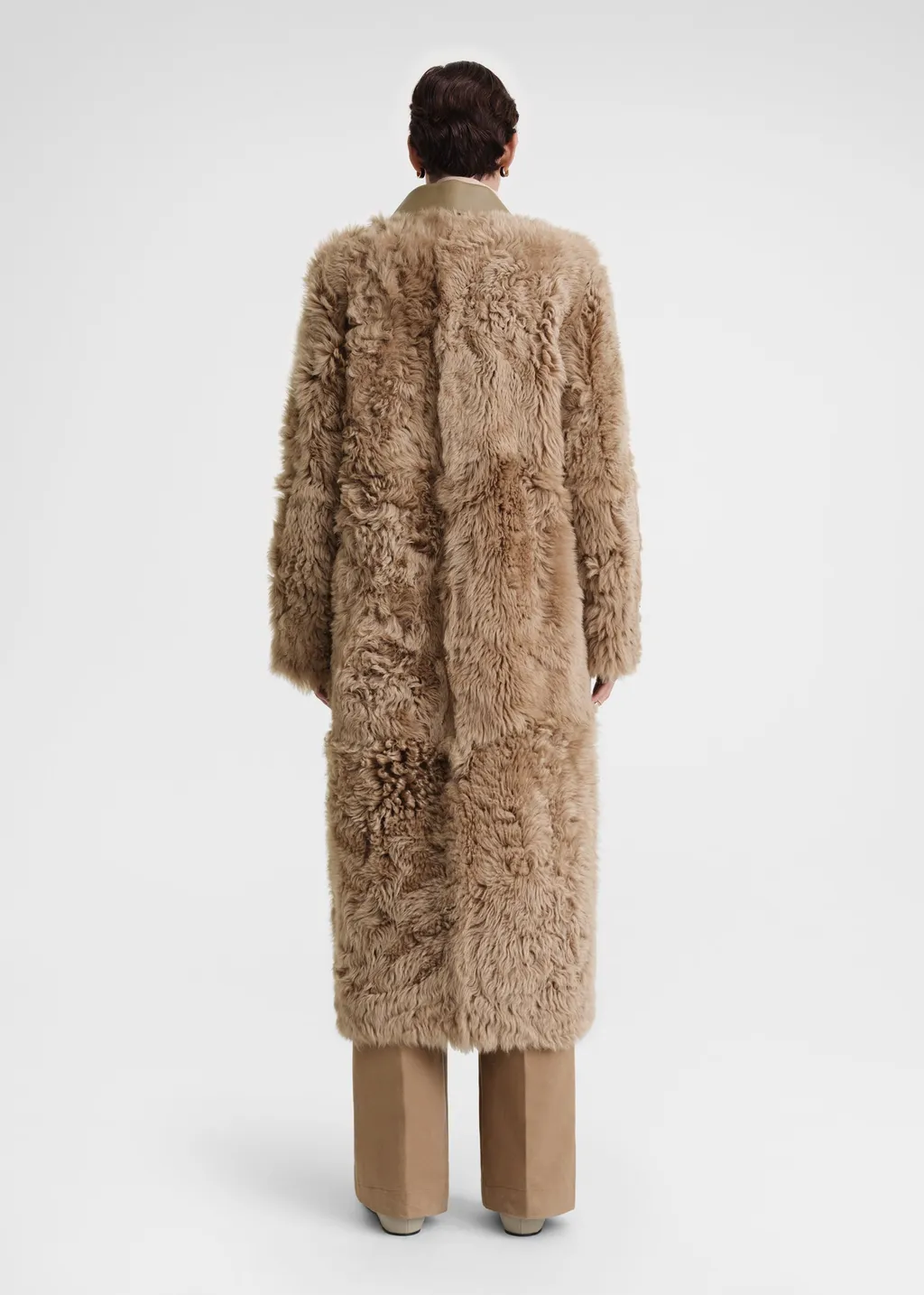 Shearling Single-Breasted Maxi Coat