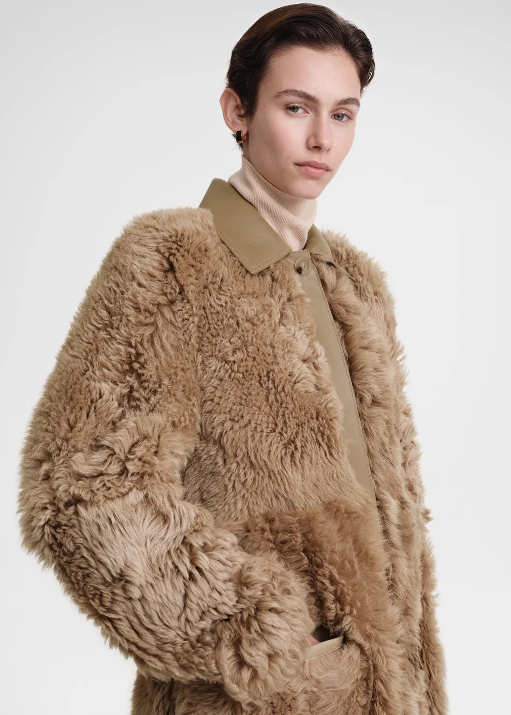 Shearling Single-Breasted Maxi Coat