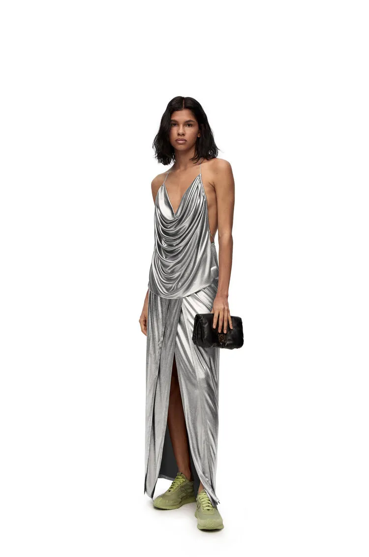 Draped Skirt In Laminated Jersey