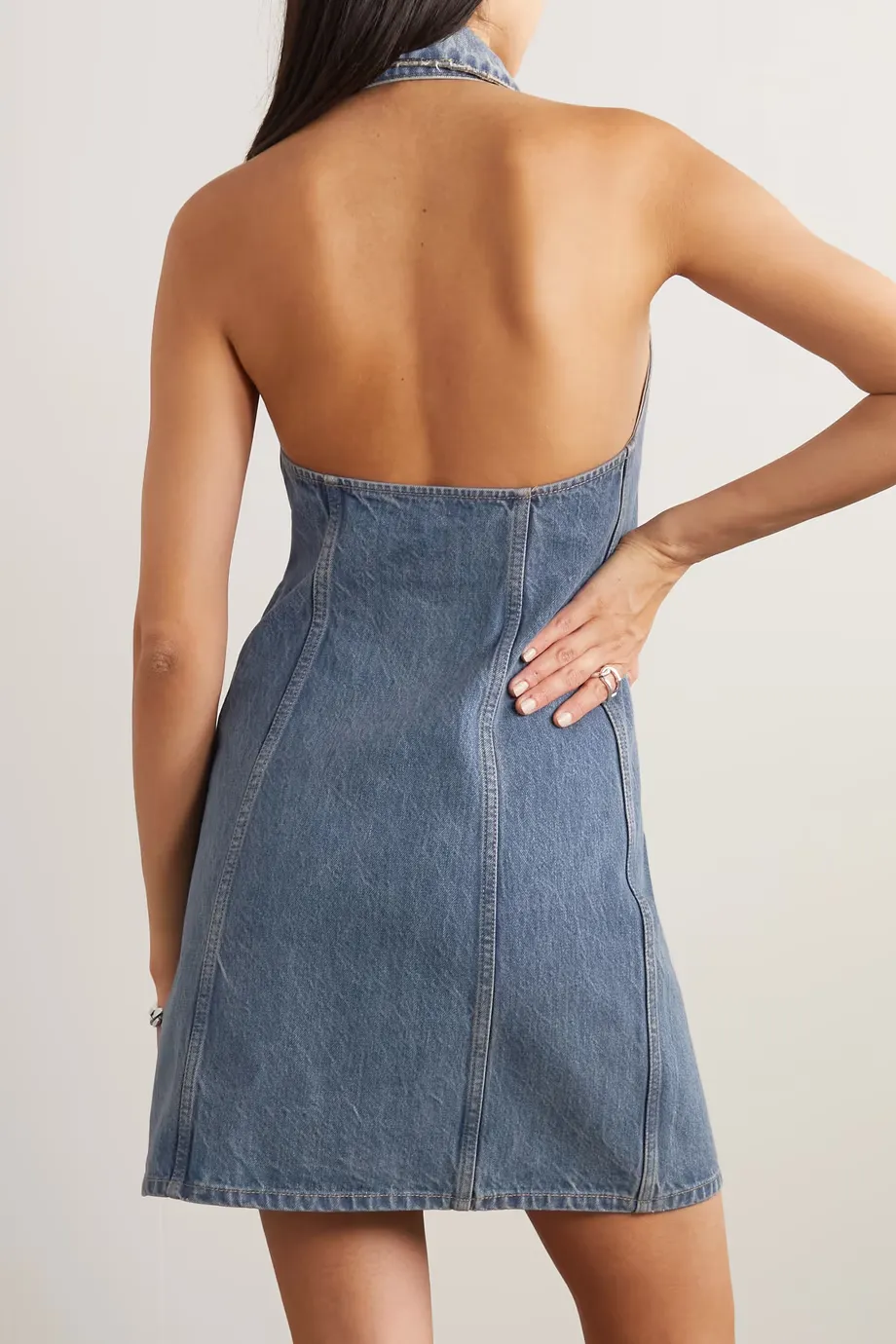 Denim Hanging Neck Dress