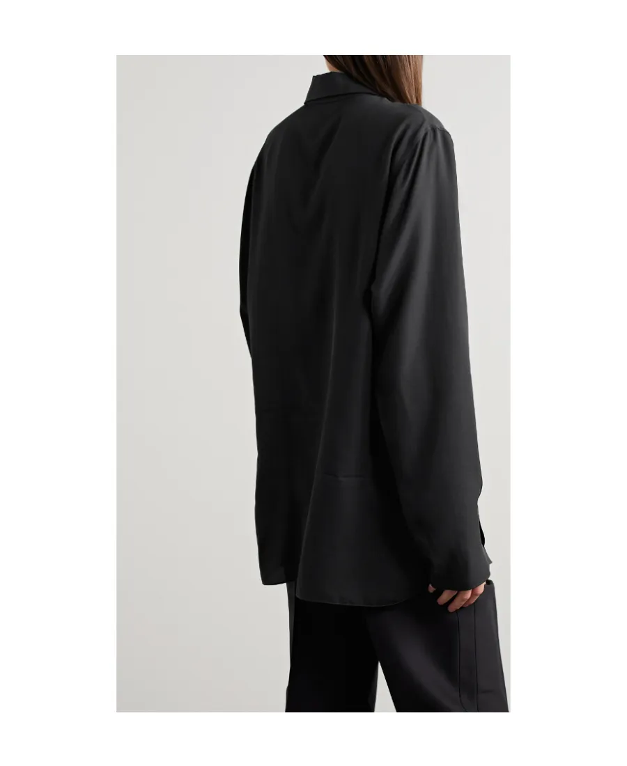 The Row Long-Sleeved Tie-Detailed Top