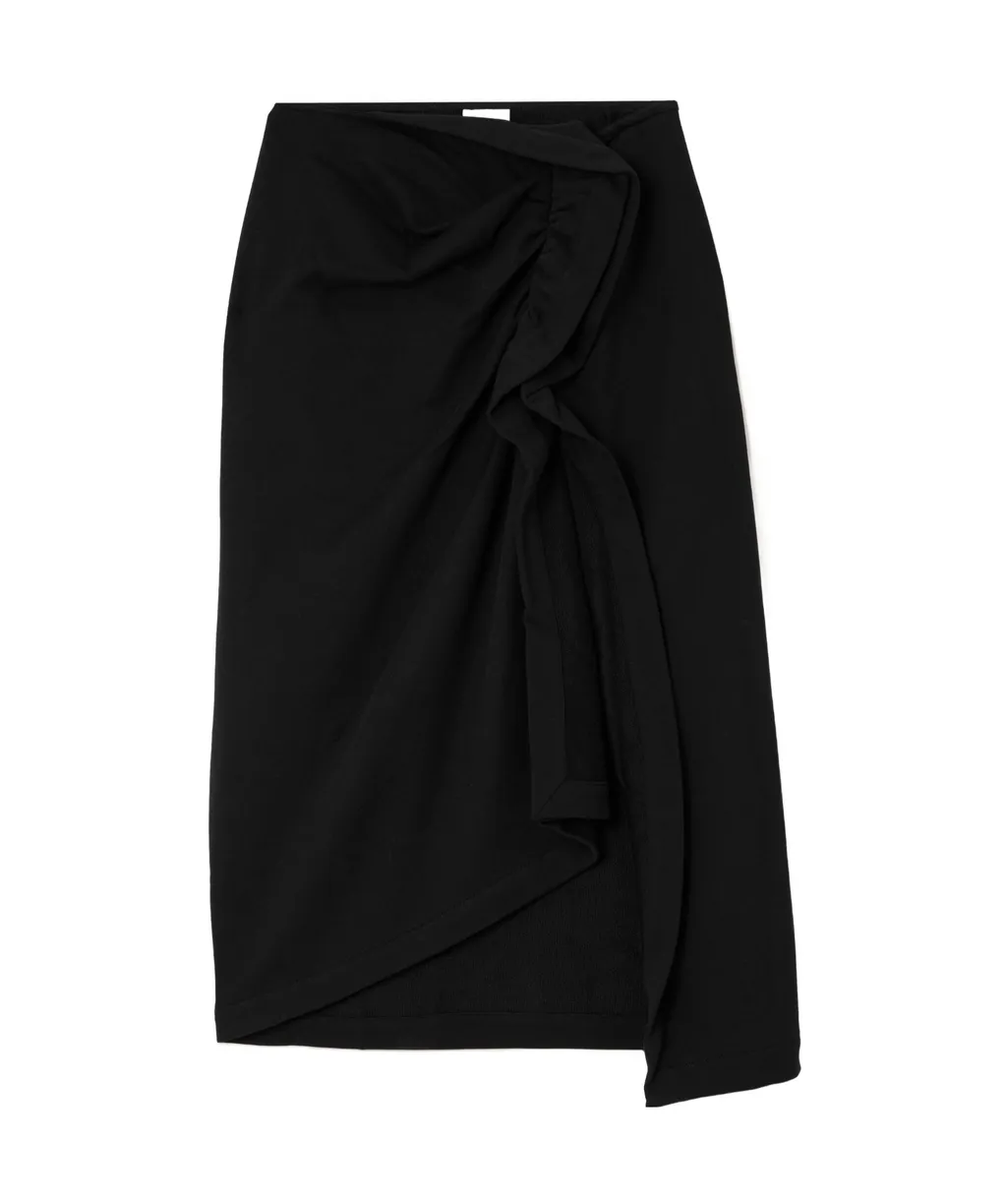 Ruffle-Trim Cotton Midi Skirt
