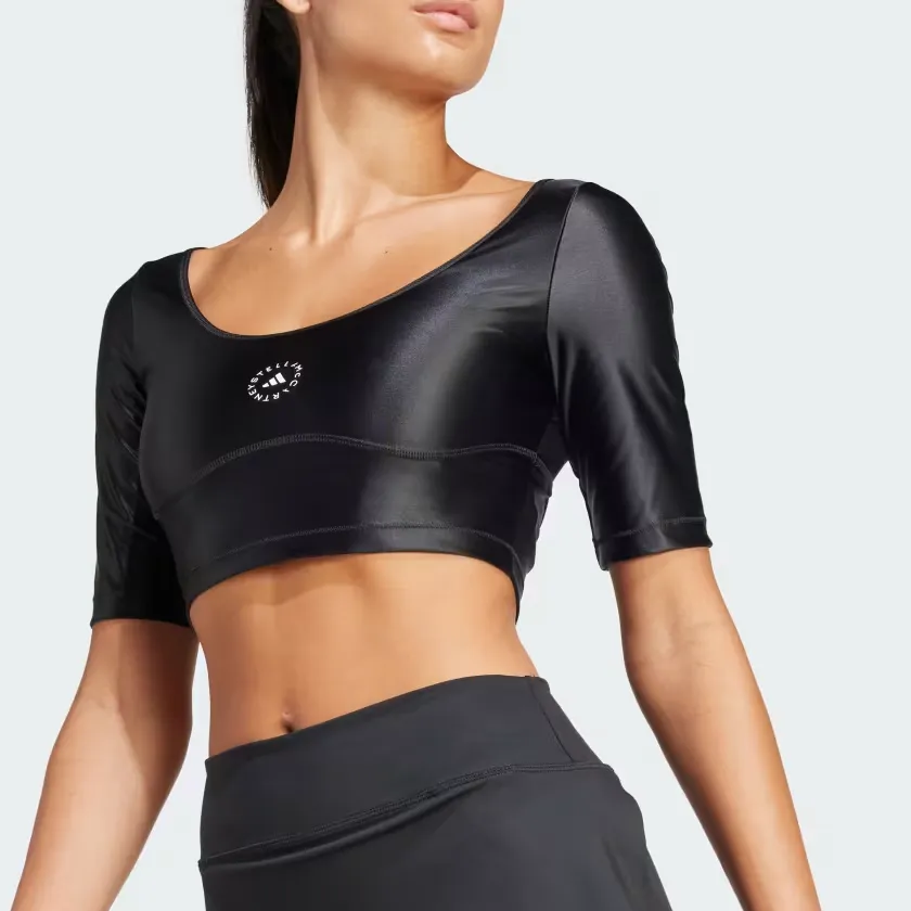 Adidas By Stella Mccartney Logo Printed Cropped Top