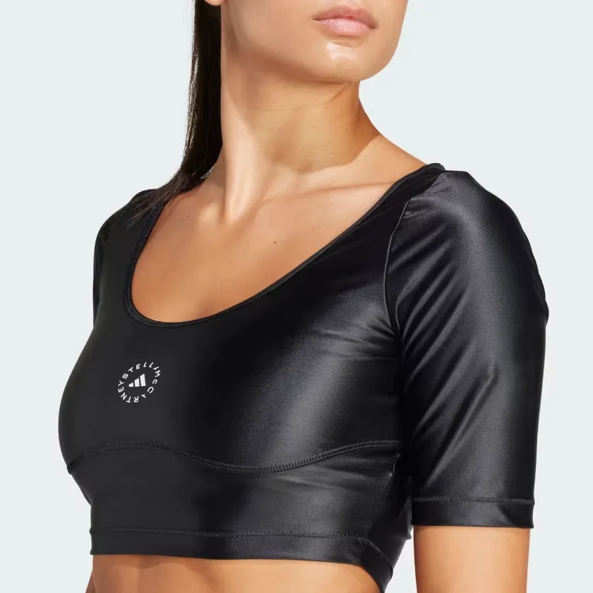 Adidas By Stella Mccartney Logo Printed Cropped Top