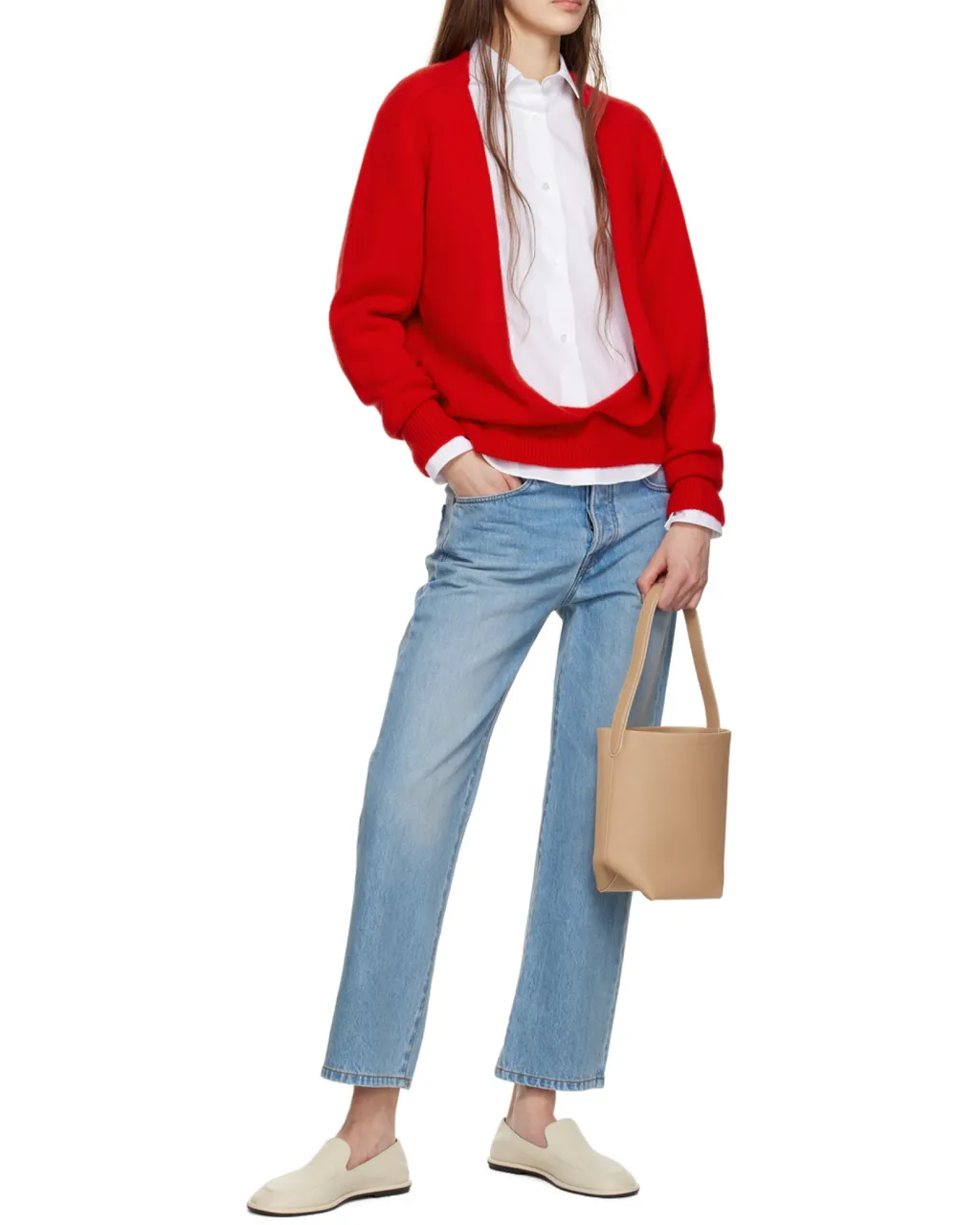 Mid-Waist Five-Bag Jeans