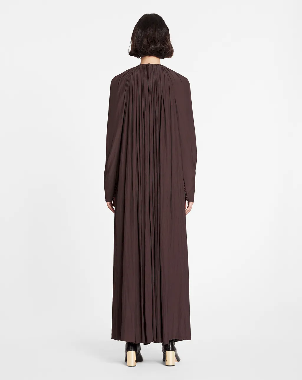 Long-Sleeved Pleated Dress