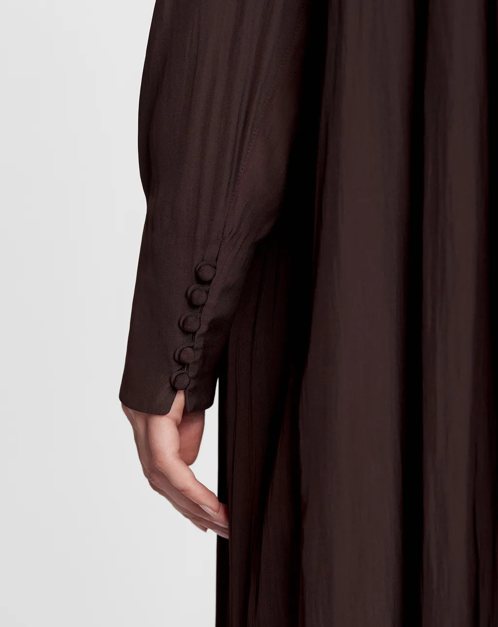 Long-Sleeved Pleated Dress