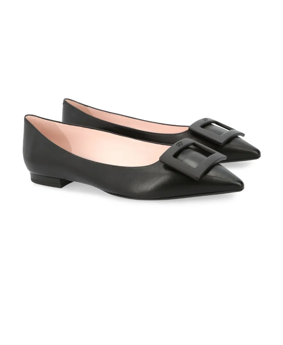 Roger Vivier Gommettine Pointed-Toe Flat Shoes