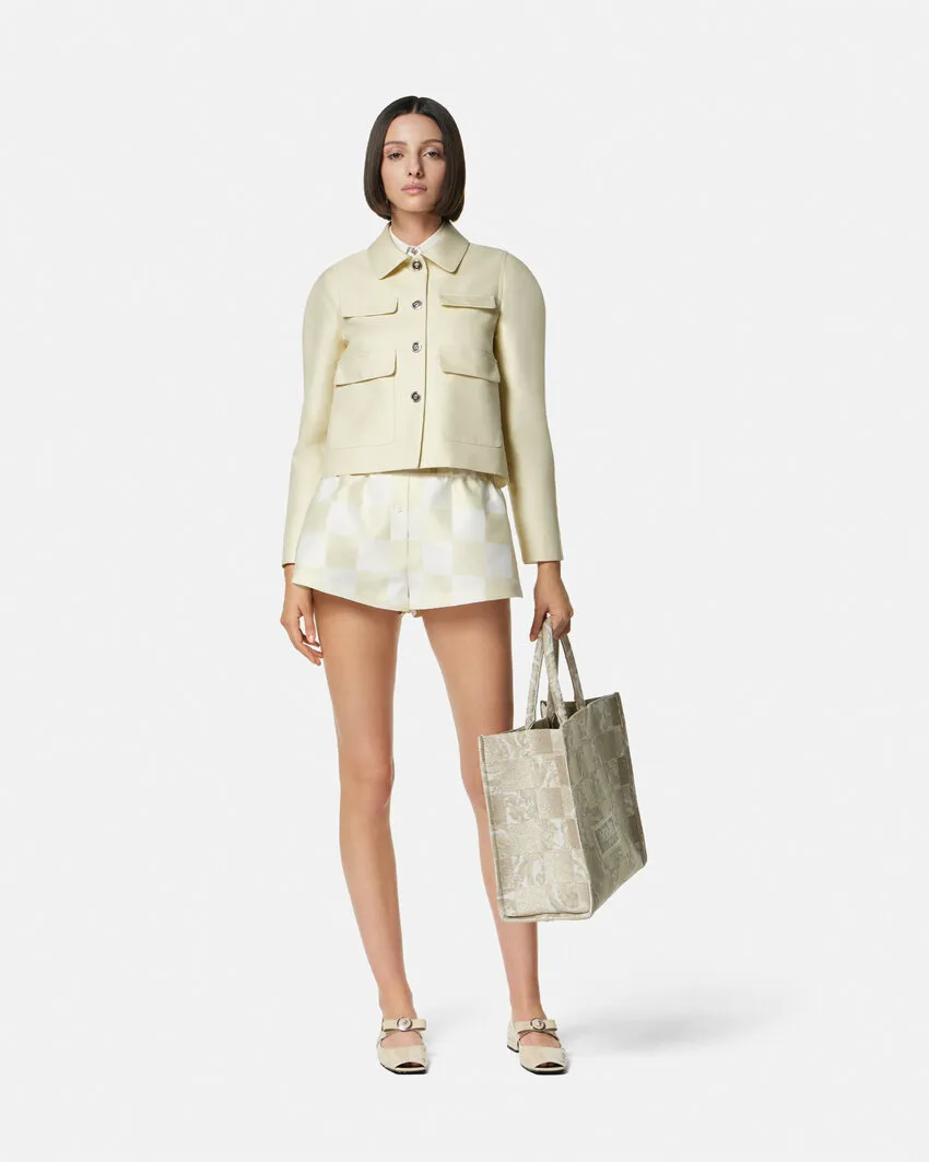 Checked Satin Shorts