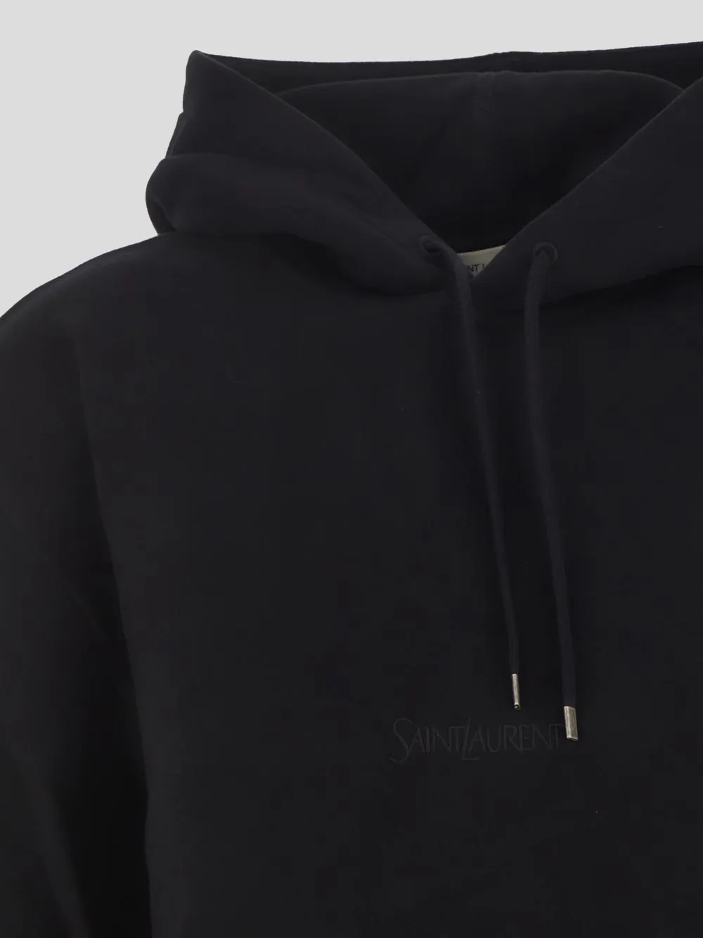 Saint Laurent Logo Embroidered Drawstring Hoodie