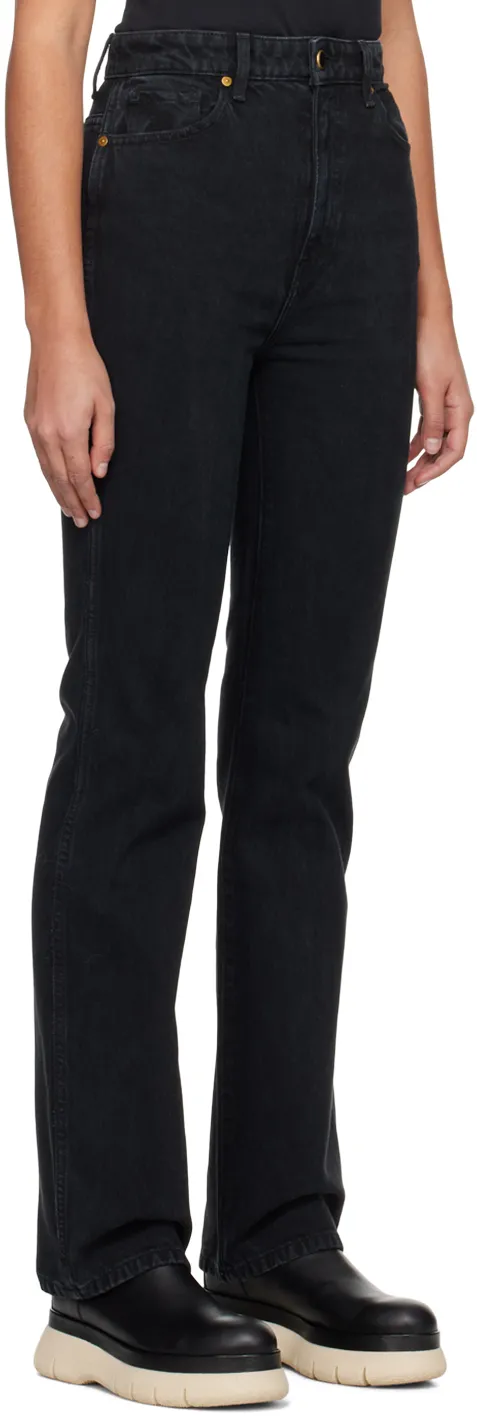 Khaite Danielle High-Waist Straight-Leg Jeans