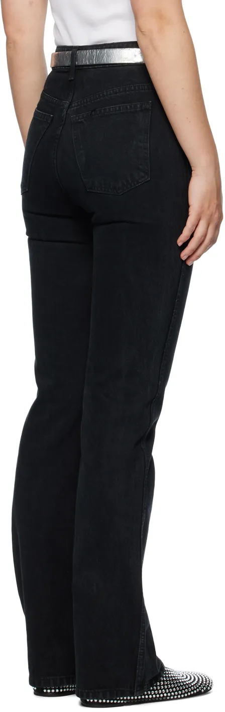 Khaite Danielle High-Waist Straight-Leg Jeans