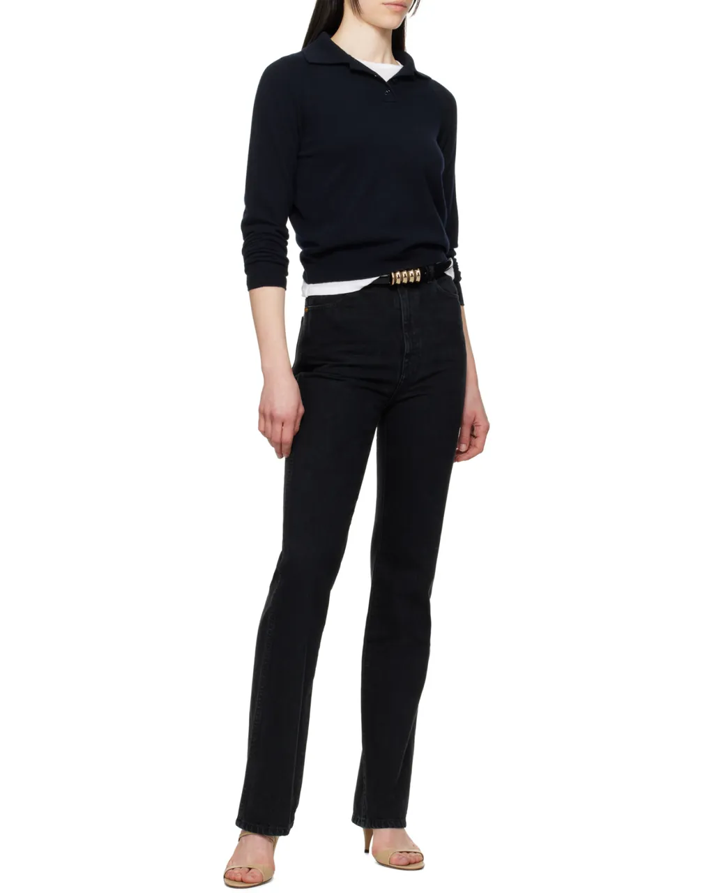 Khaite Danielle High-Waist Straight-Leg Jeans