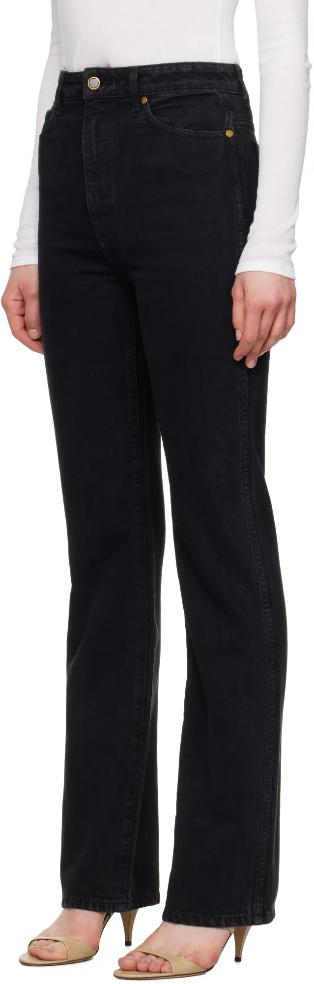 Khaite Danielle High-Waist Straight-Leg Jeans