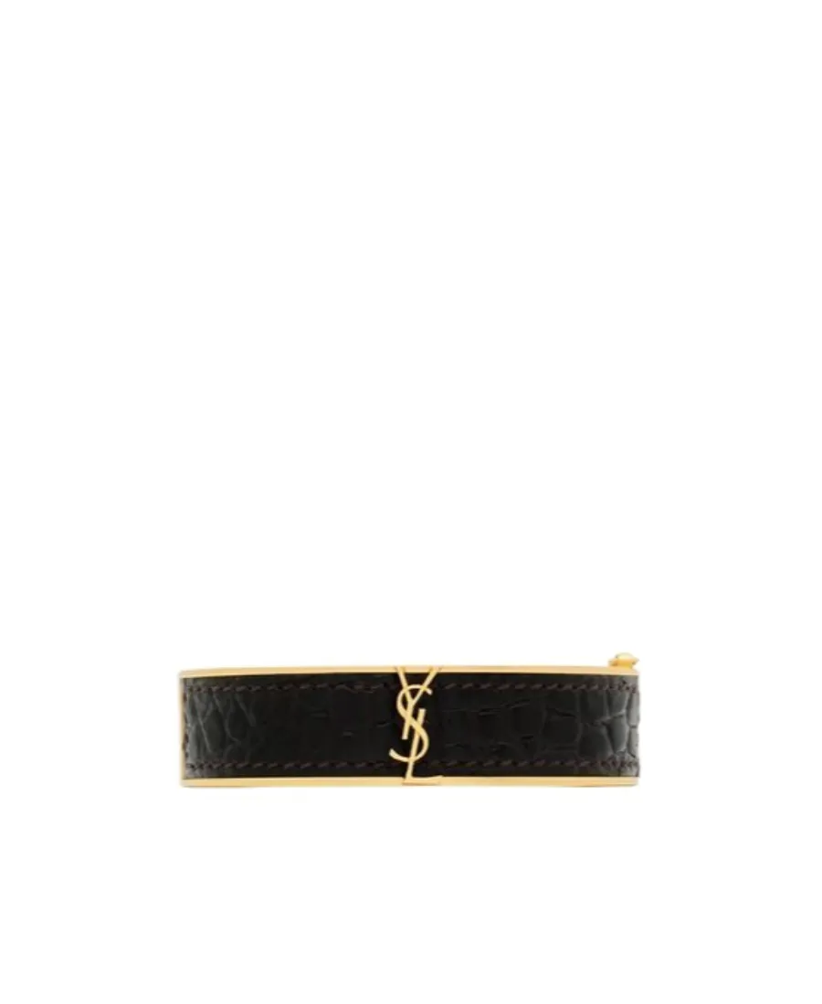 Saint Laurent Cassandre Logo Plaque Bracelet