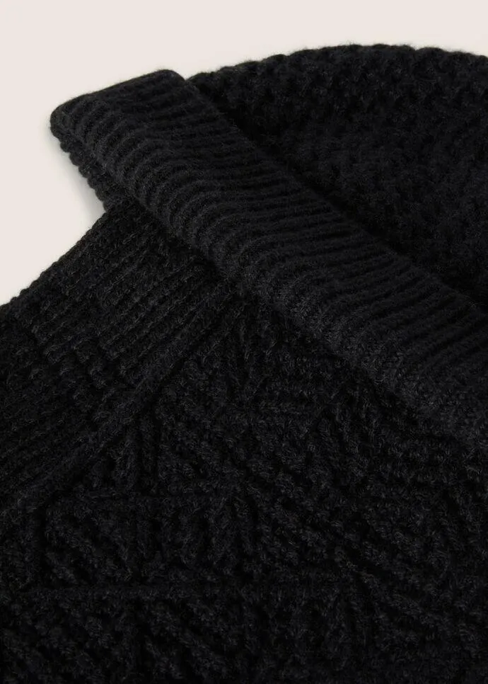 Knitted Hooded Cashmere Scarf