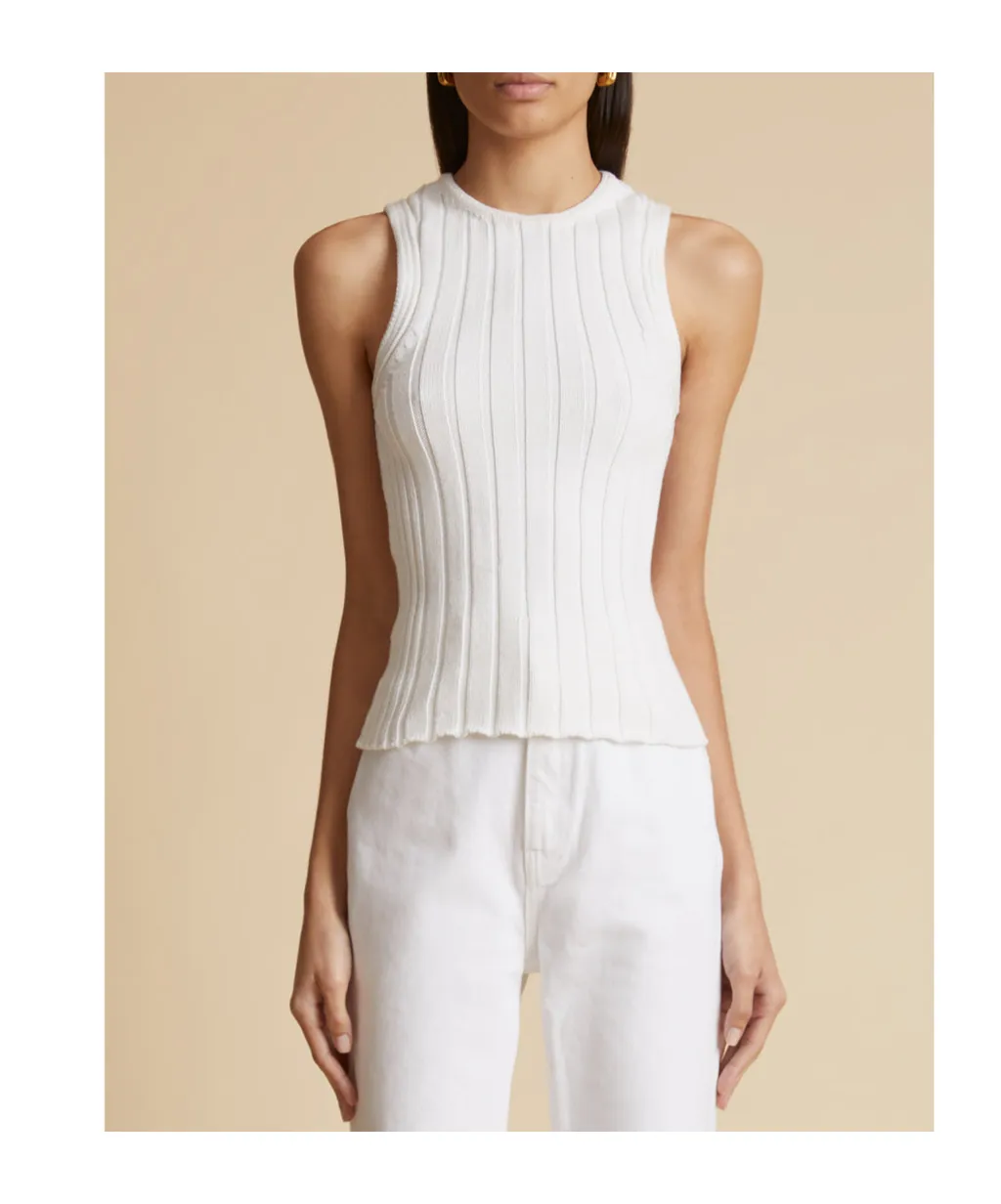 Khaite The Manu High-Neck Knitted Tank Top