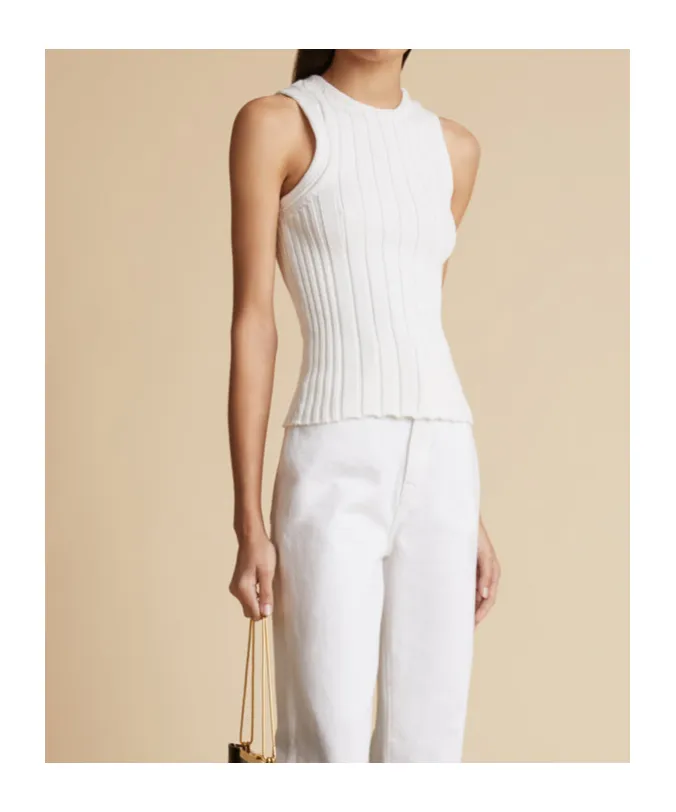 Khaite The Manu High-Neck Knitted Tank Top