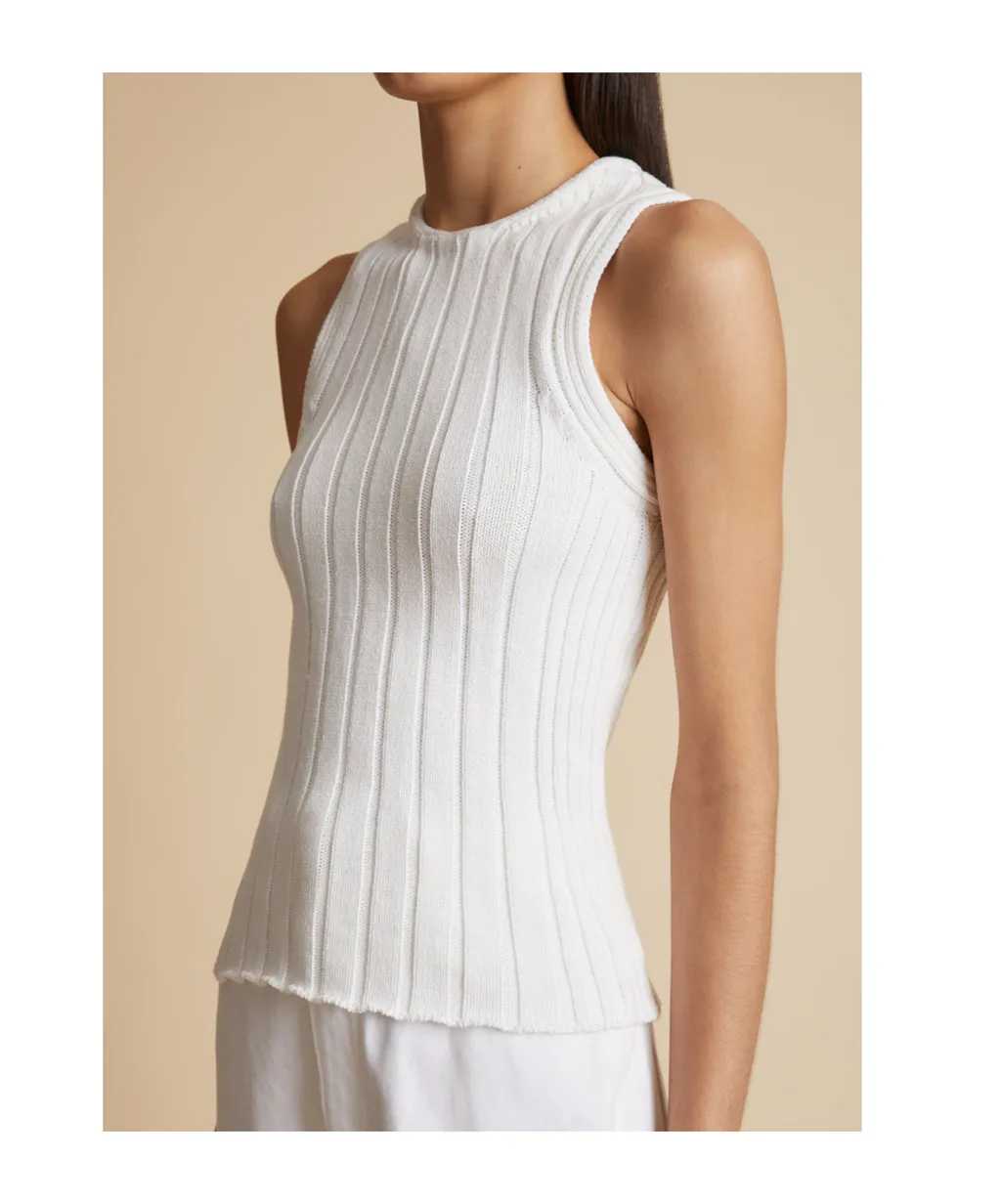Khaite The Manu High-Neck Knitted Tank Top