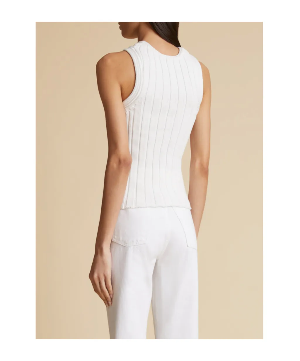 Khaite The Manu High-Neck Knitted Tank Top
