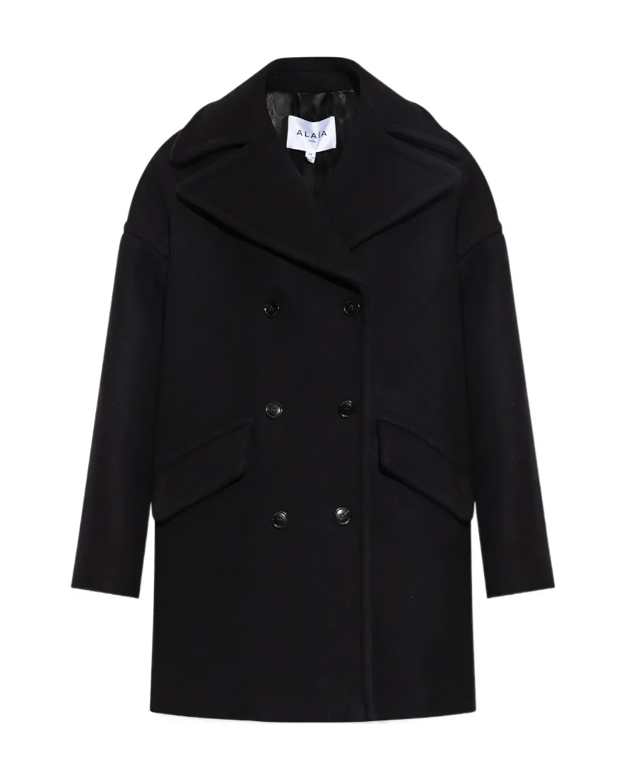 AlaÏA Double-Breasted Straight Hem Caban Coat