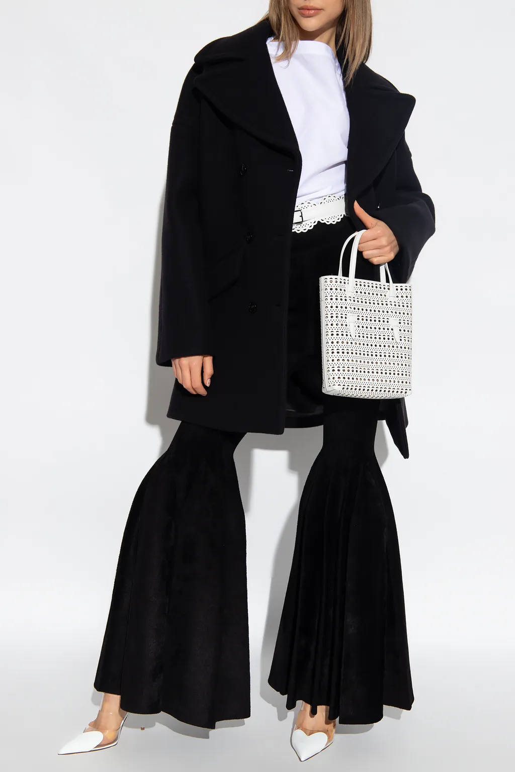 AlaÏA Double-Breasted Straight Hem Caban Coat