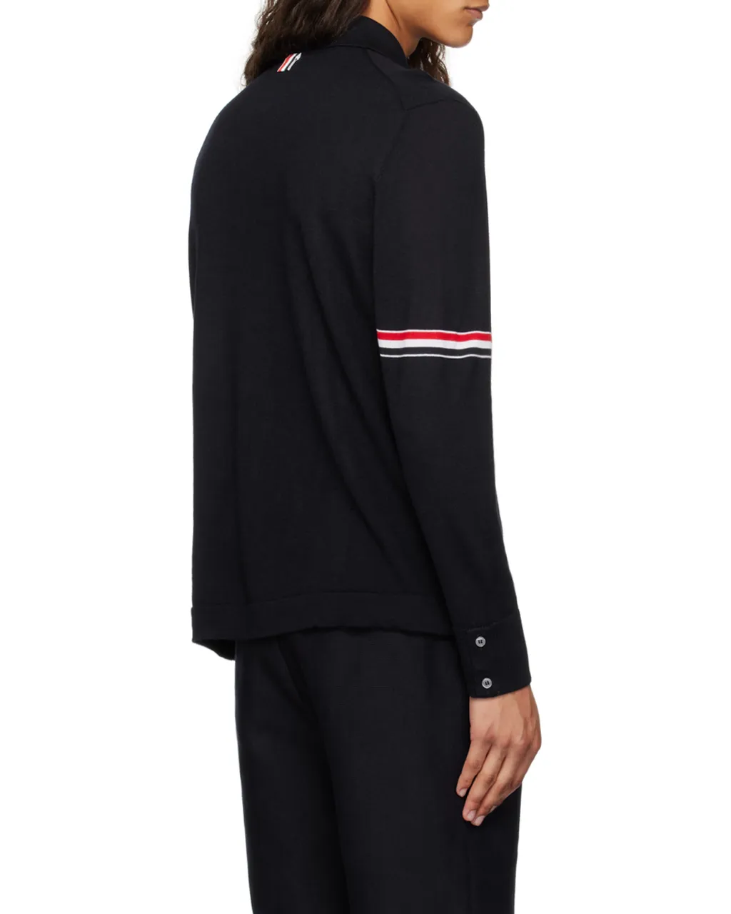 Thom Browne Rwb Stripe Buttoned Cardigan