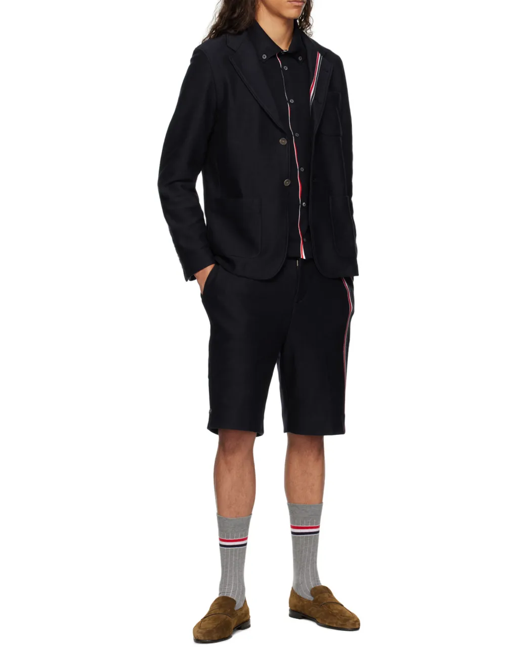 Thom Browne Rwb Stripe Buttoned Cardigan