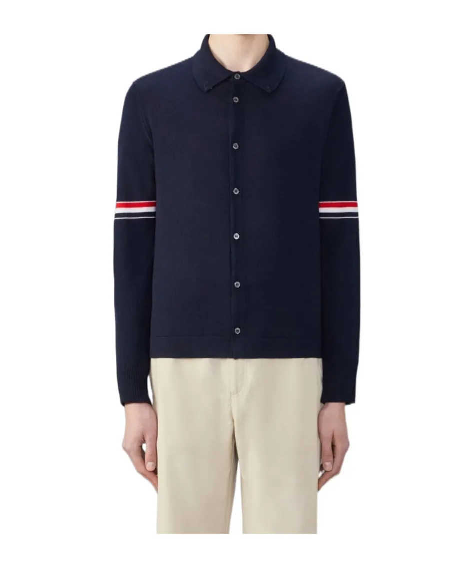 Thom Browne Rwb Stripe Buttoned Cardigan