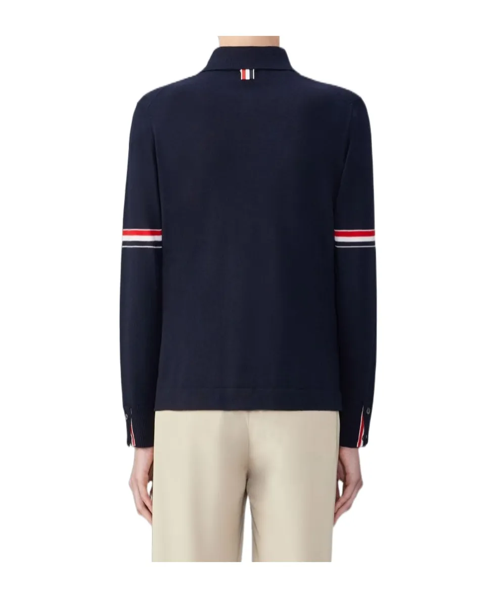Thom Browne Rwb Stripe Buttoned Cardigan