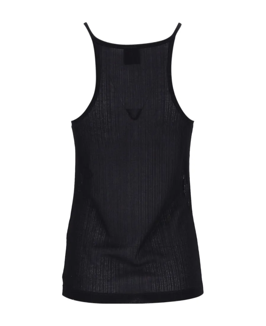 Givenchy Logo Plaque Ribbed Singlet Top