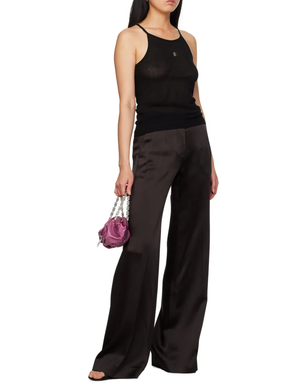 Givenchy Logo Plaque Ribbed Singlet Top