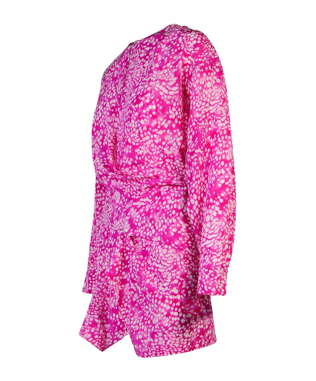 Isabel Marant Habla Patterned Printed Sleeved Dress