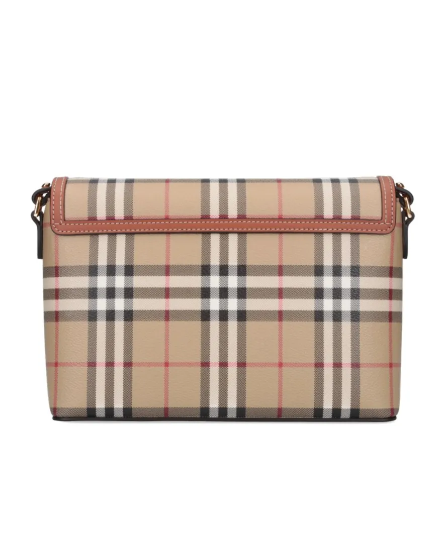 Burberry Checked Foldover-Top Shoulder Bag